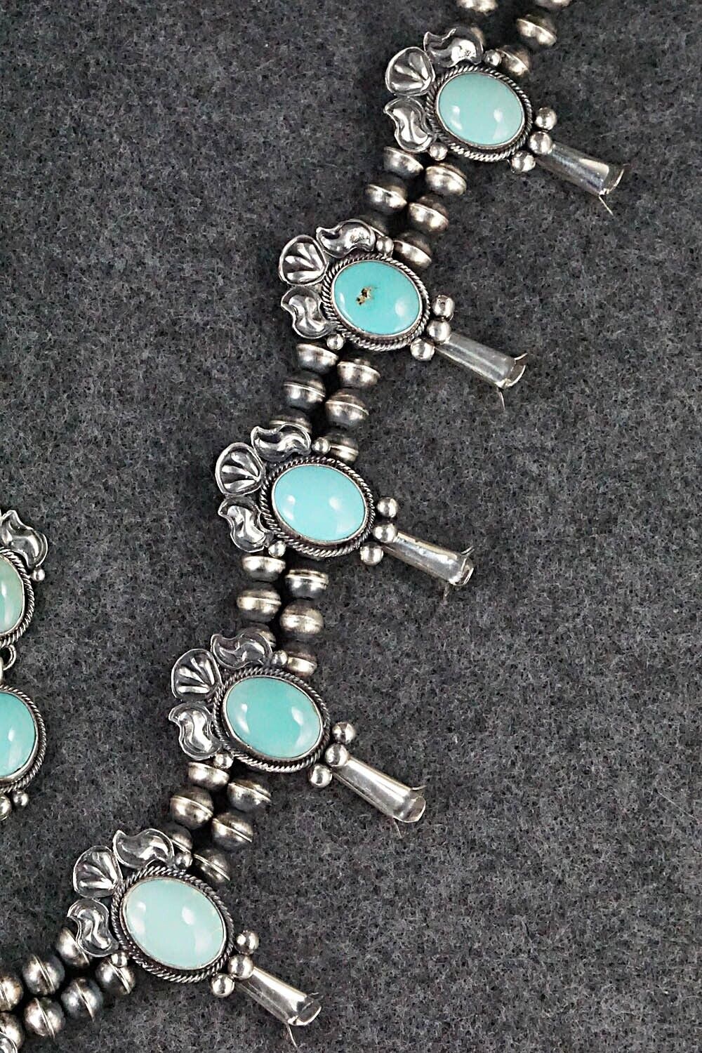 Turquoise & Sterling Silver Squash Blossom Set - Annie Haskie