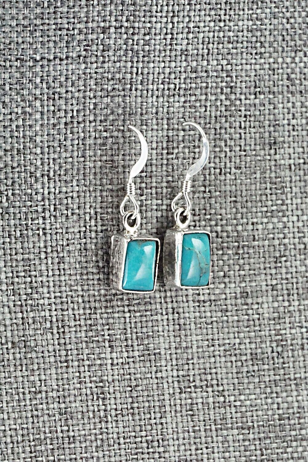 Turquoise & Sterling Silver Earrings - Lee Shorty