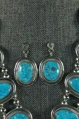 Navajo Turquoise & Sterling Silver Squash Blossom - Raymond Delgarito - High Lonesome Trading