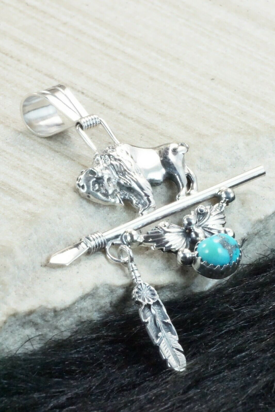 Turquoise & Sterling Silver Pendant - Davey Morgan