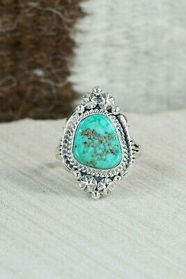 Navajo Turquoise & Sterling Silver Ring - Daniel Benally - Size 8.75