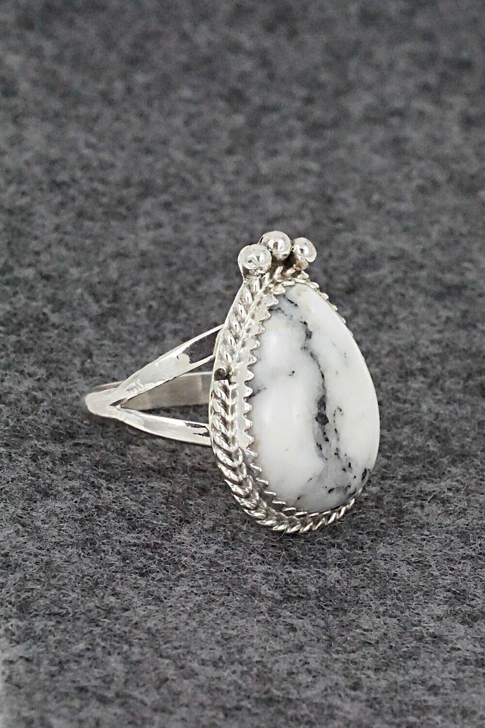 White Buffalo & Sterling Silver Ring - Robert Martinez - Size 6.75