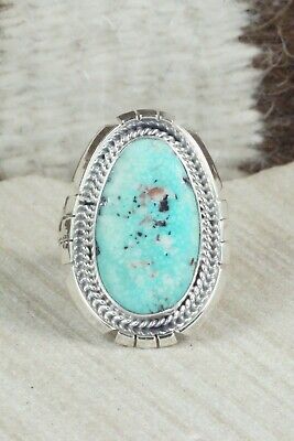 Turquoise & Sterling Silver Ring - Samuel Yellowhair - Size 8.75