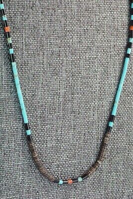 Turquoise, Shell, Coral & Sterling Silver Necklace - Esquipula Tenorio