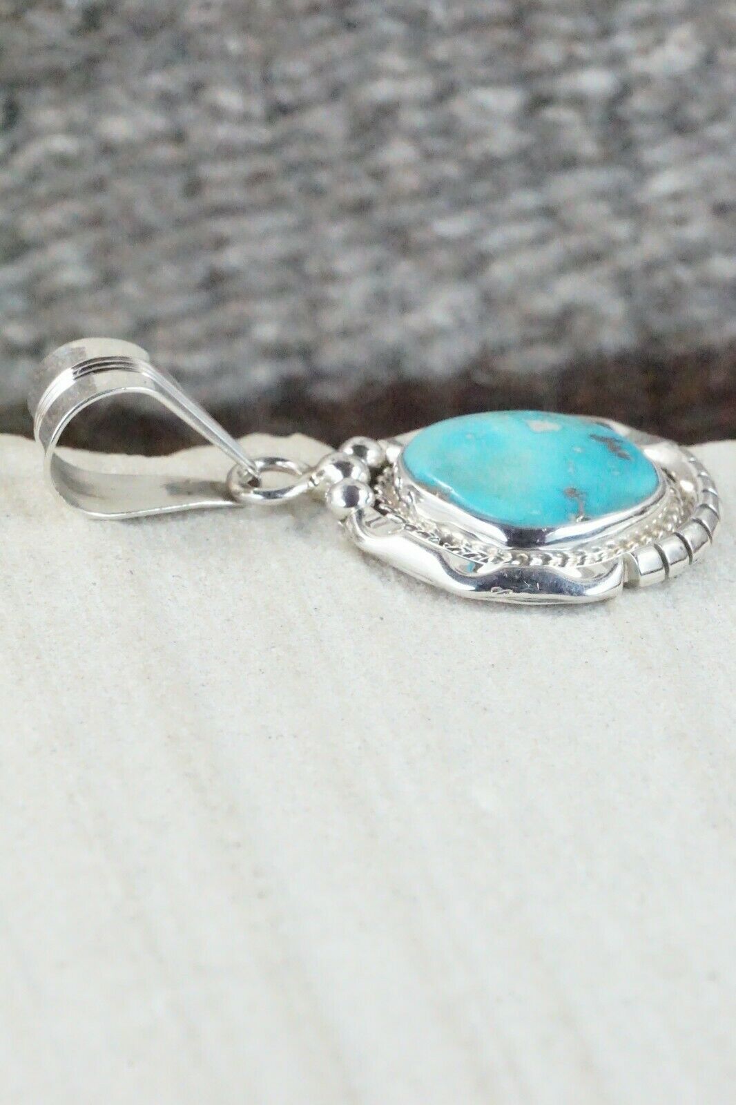 Turquoise & Sterling Silver Pendant - Samuel Yellowhair