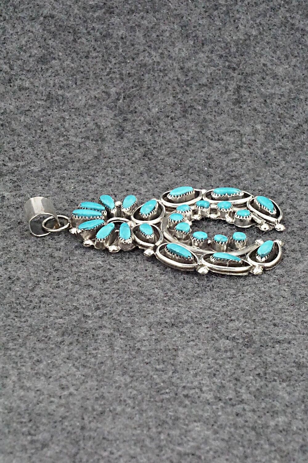 Turquoise and Sterling Silver Naja Pendant - Vie Bobelu