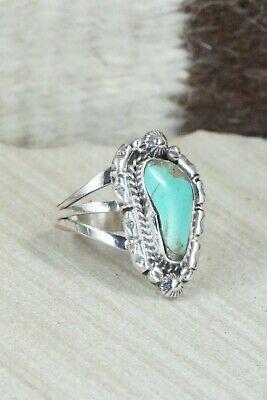 Turquoise and Sterling Silver Ring - Andrew Vandever - Size 7.75 - High Lonesome Trading