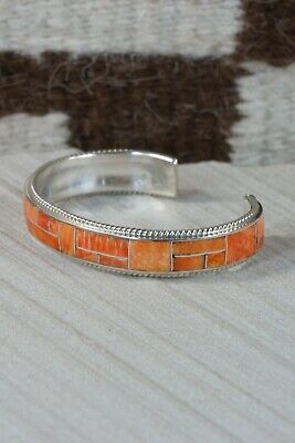 Zuni Spiny Oyster & Sterling Silver Bracelet - Ricky Booqua - High Lonesome Trading