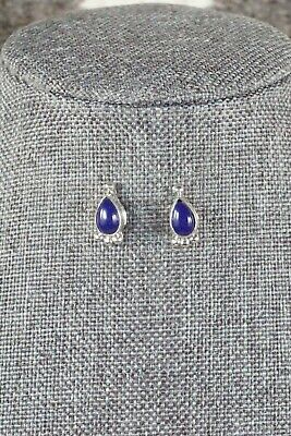 Navajo Lapis and Sterling Silver Earrings - Bertha Shorty