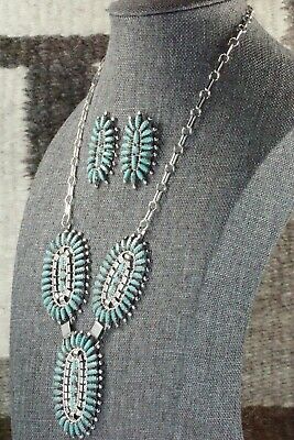 Turquoise & Sterling Silver Necklace and Earrings - Nathaniel Nez