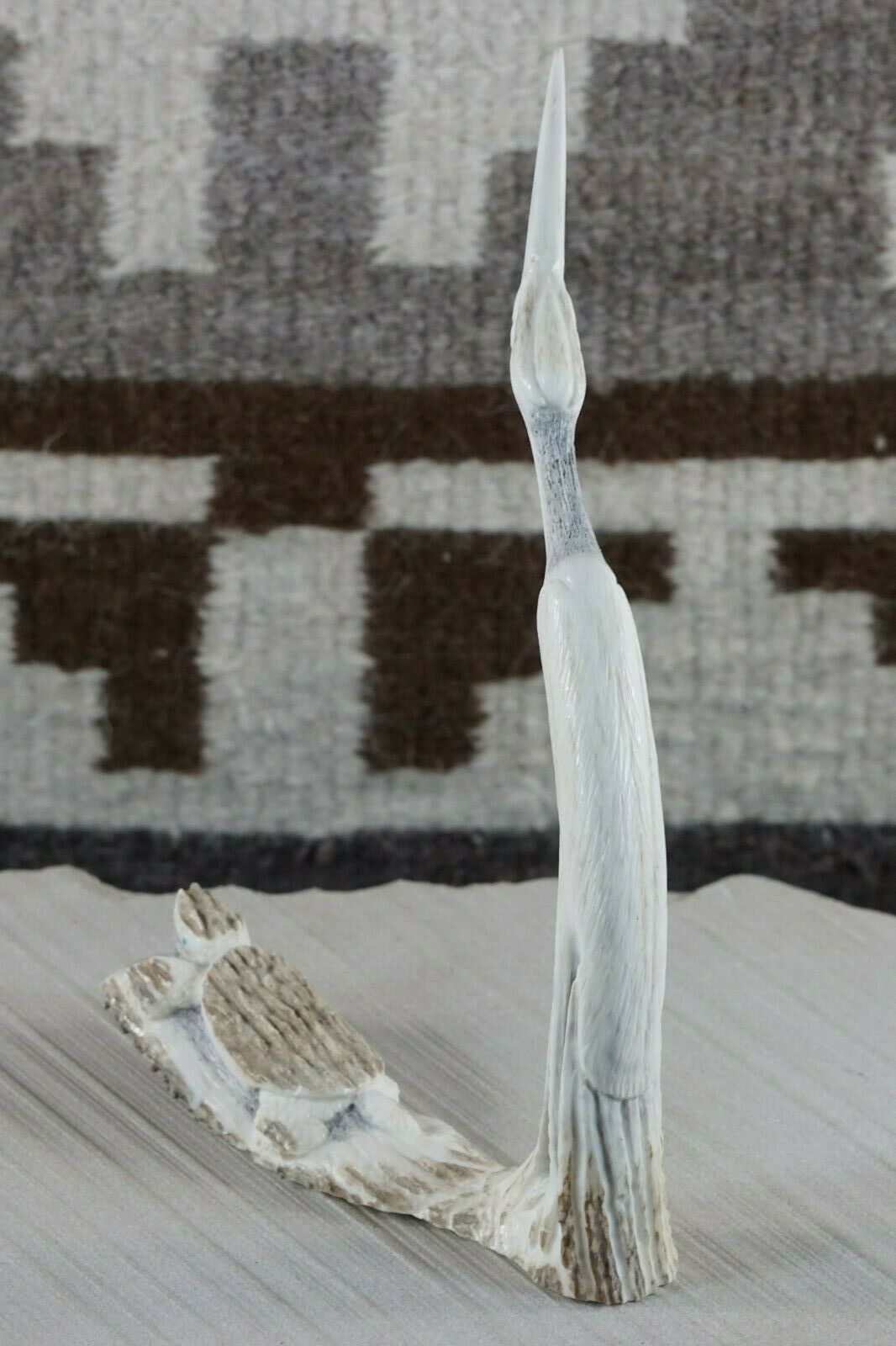 Crane Zuni Fetish Carving - Maxx Laate - High Lonesome Trading