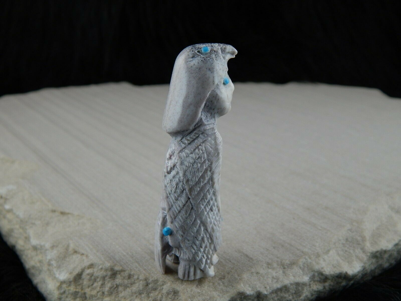 Eagle Dancer Zuni Fetish Carving - Marlon Lowsayatee - High Lonesome Trading