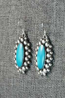 Navajo Turquoise & Sterling Silver Earrings - Freida Martinez
