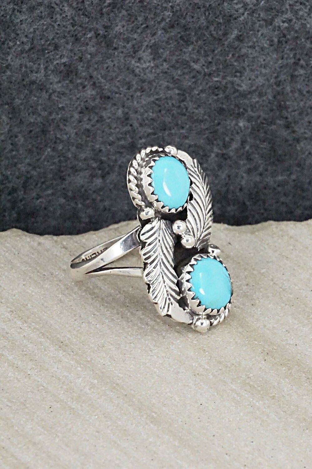 Turquoise & Sterling Silver Ring - William Begay - Size 6