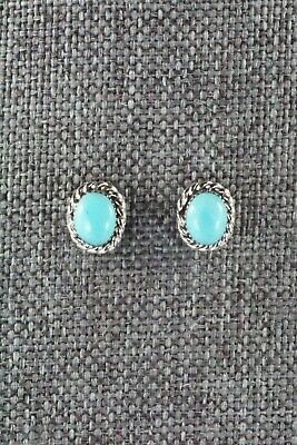 Turquoise and Sterling Silver Earrings - Ryland Cachini - High Lonesome Trading