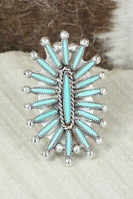 Turquoise & Sterling Silver Ring - Lance Waatsa - Size 6.75