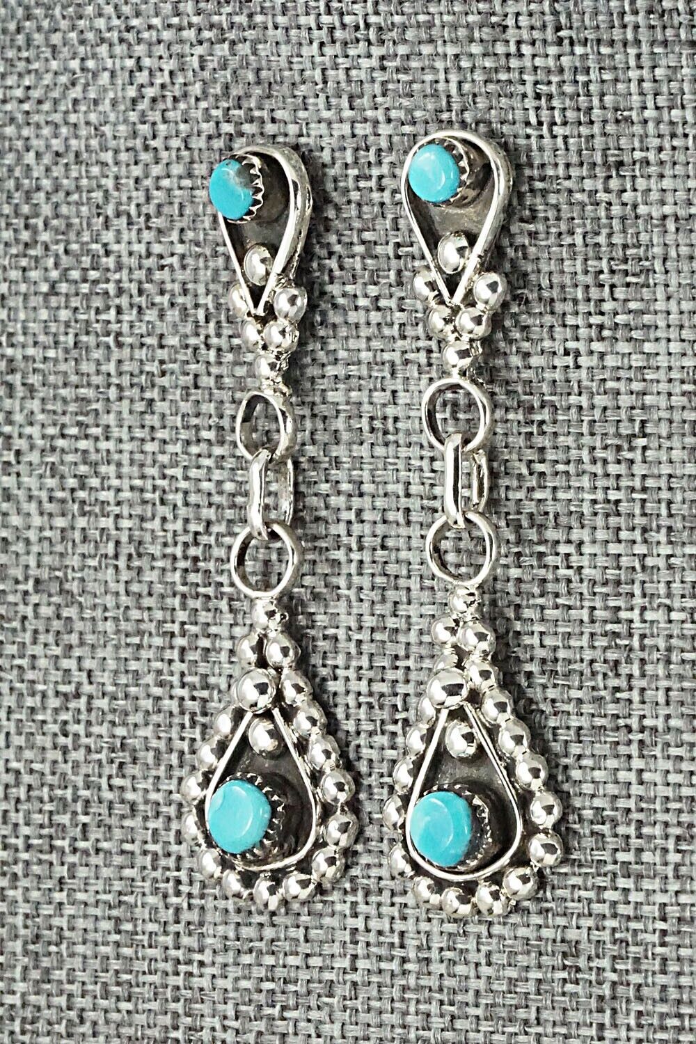 Turquoise & Sterling Silver Earrings - Verdie Booqua
