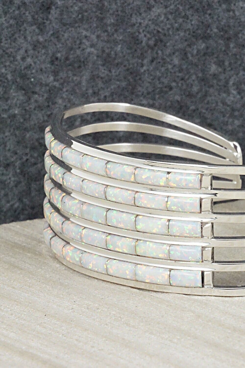 Opalite & Sterling Silver Inlay Bracelet - Anson Wallace