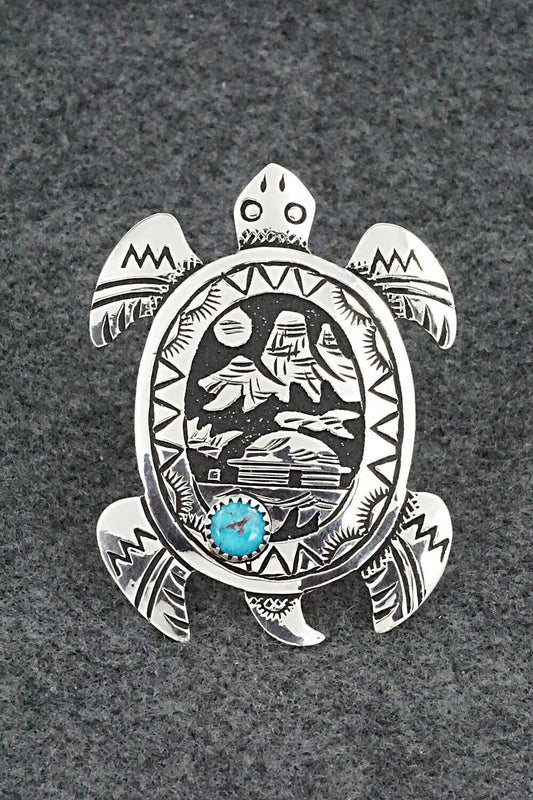 Turquoise & Sterling Silver Ring - Richard Singer - Size 7.5 (Adj.)