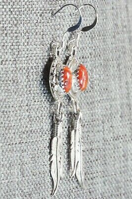 Spiny Oyster & Sterling Silver Earrings - Etta Larry