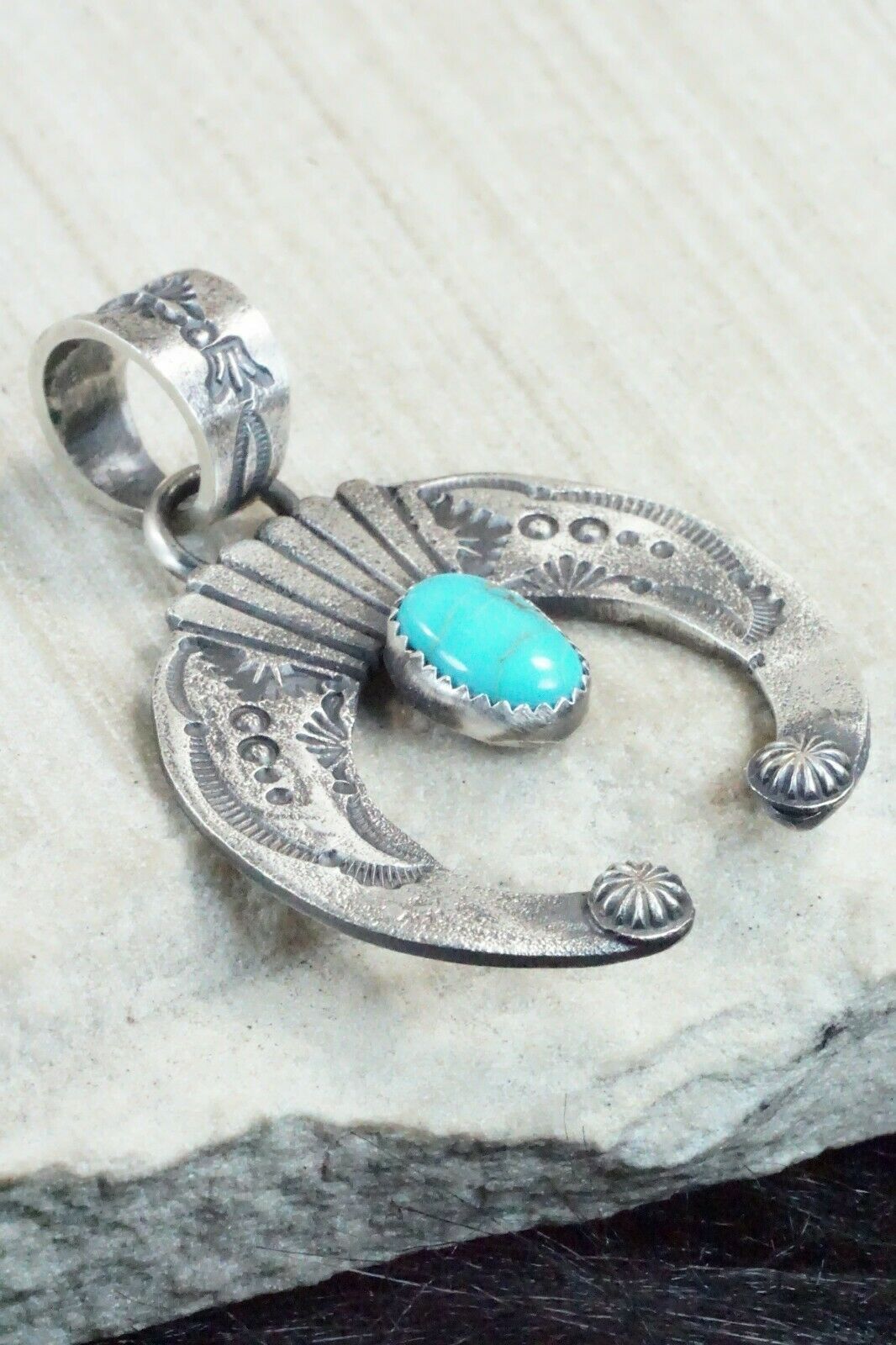 Turquoise and Sterling Silver Pendant - Eva & Linberg Billah