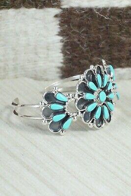 Turquoise & Sterling Silver Bracelet - Delbert Booqua - High Lonesome Trading