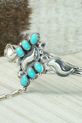 Turquoise & Sterling Silver Princess Bracelet & Ring - Size 7.5