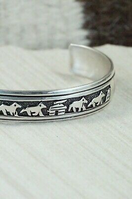 Navajo Sterling Silver Storyteller Bracelet - Richard Singer