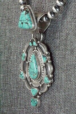 Turquoise and Sterling Silver Pendant & Necklace - Tom Lewis
