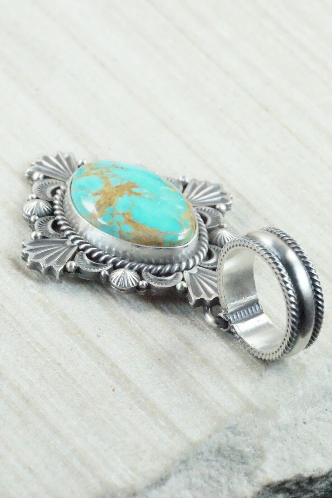Royston Turquoise and Sterling Silver Pendant - Michael Calladitto