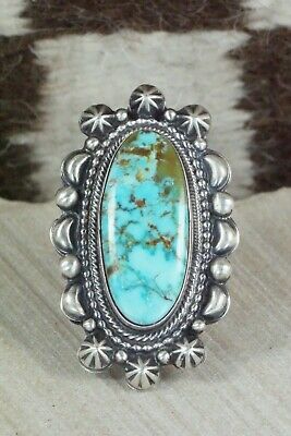 Turquoise & Sterling Silver Ring - Tom Lewis - Size 7.5