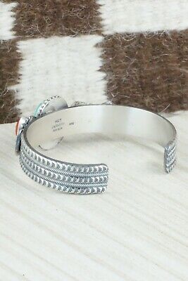 Turquoise, Coral & Sterling Silver Bracelet - Michael Calladitto