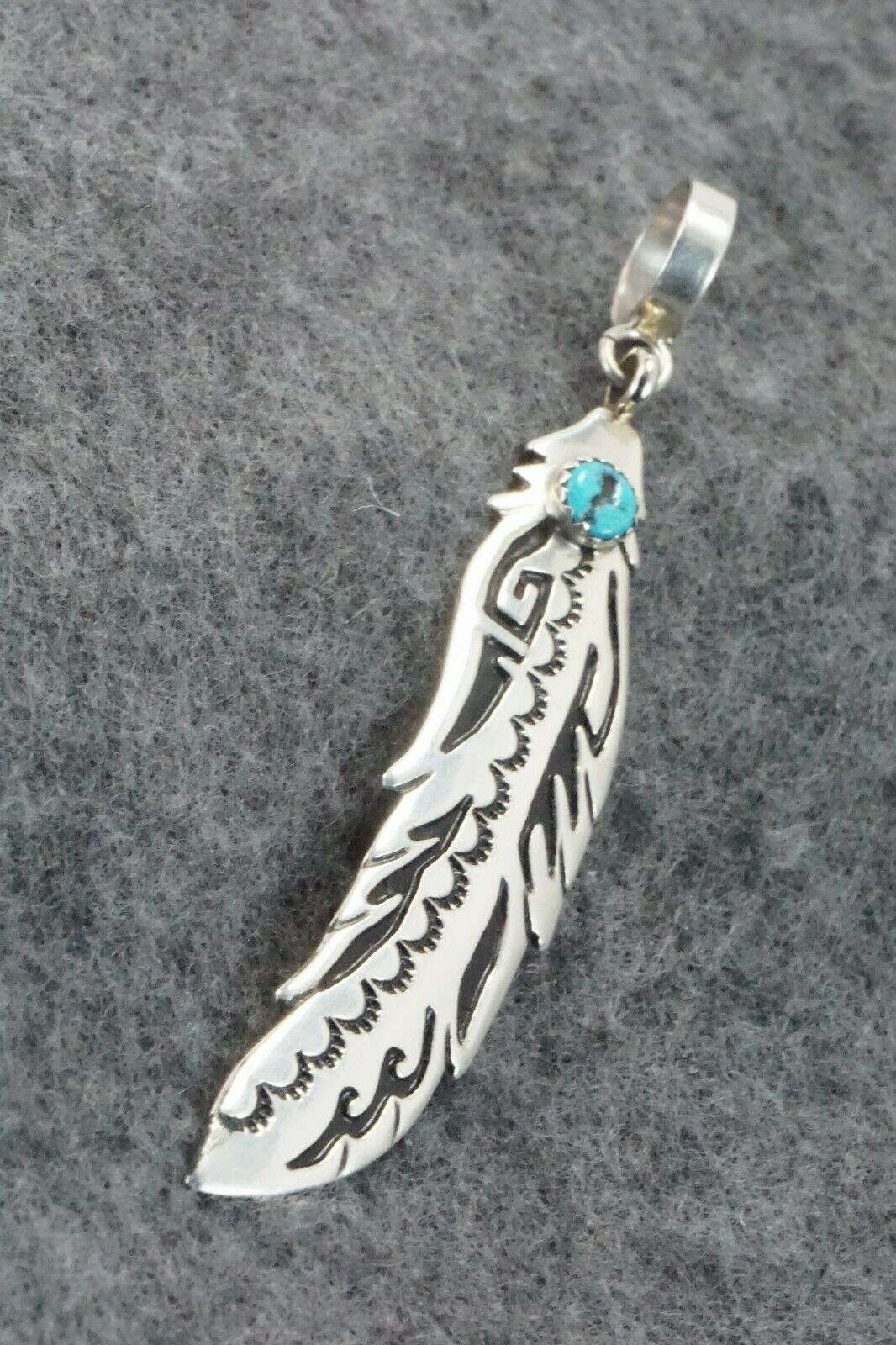 Turquoise & Sterling Silver Pendant - Rosita Singer