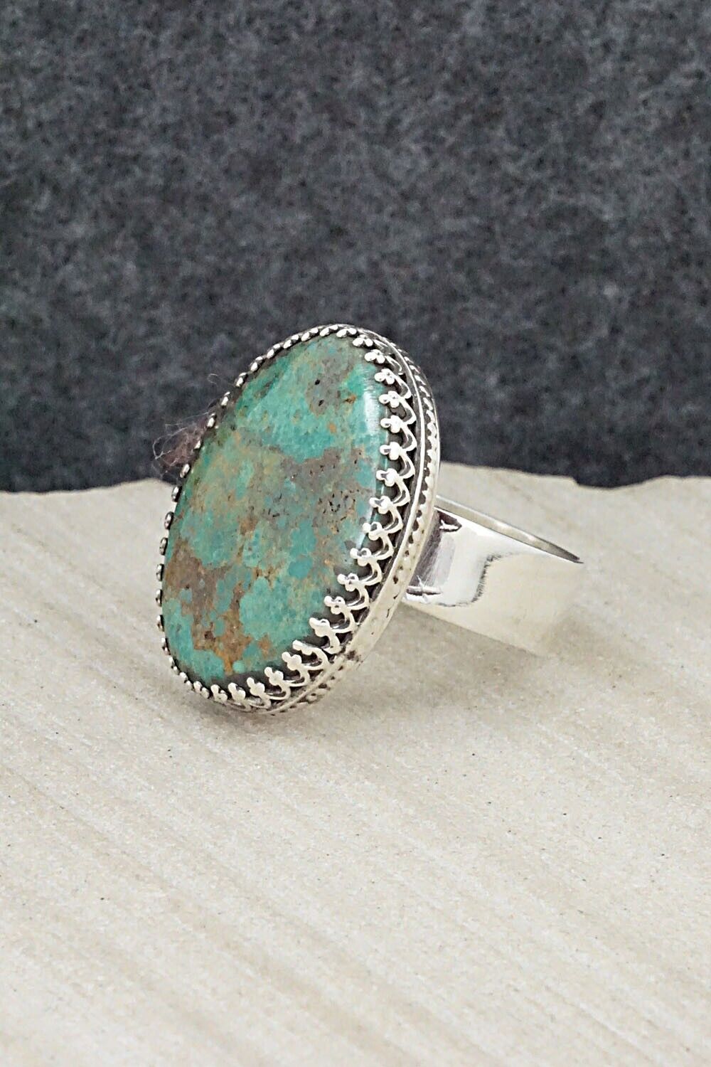 Turquoise & Sterling Silver Ring - Matilda Chattin - Size 7.5