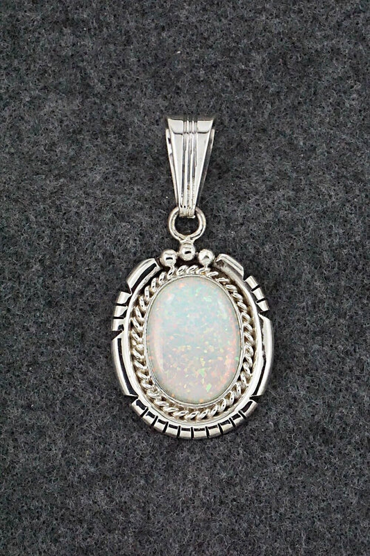 Opalite & Sterling Silver Pendant - Samuel Yellowhair