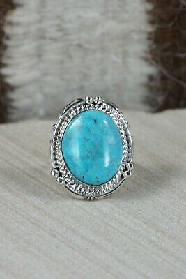 Navajo Turquoise & Sterling Silver Ring - Daniel Benally - Size 7