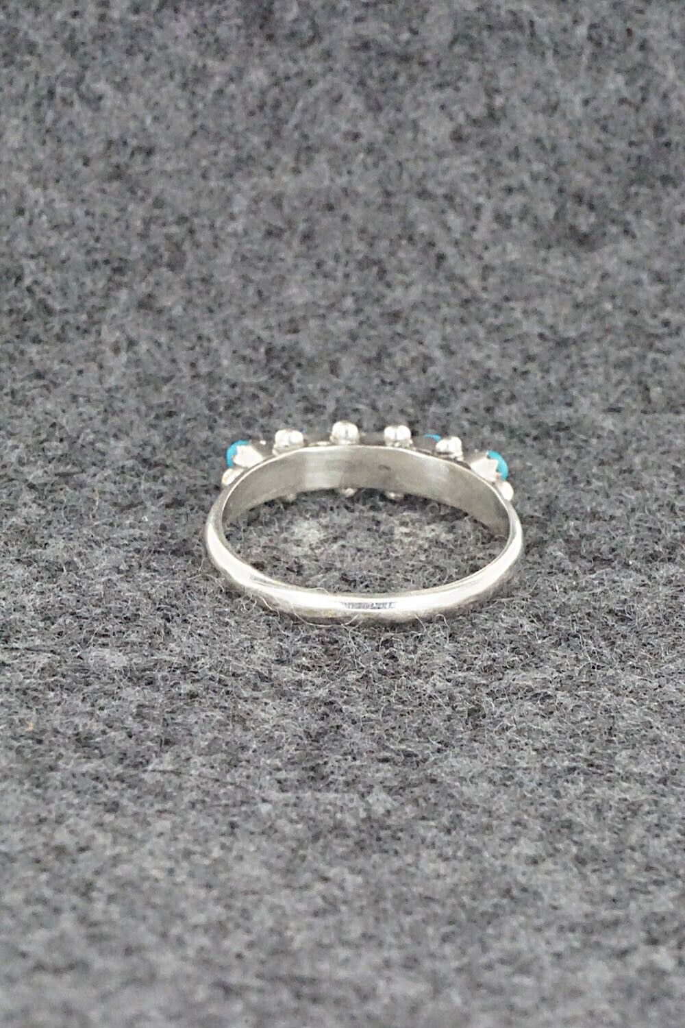 Turquoise & Sterling Silver Ring - April Haloo - Size 5