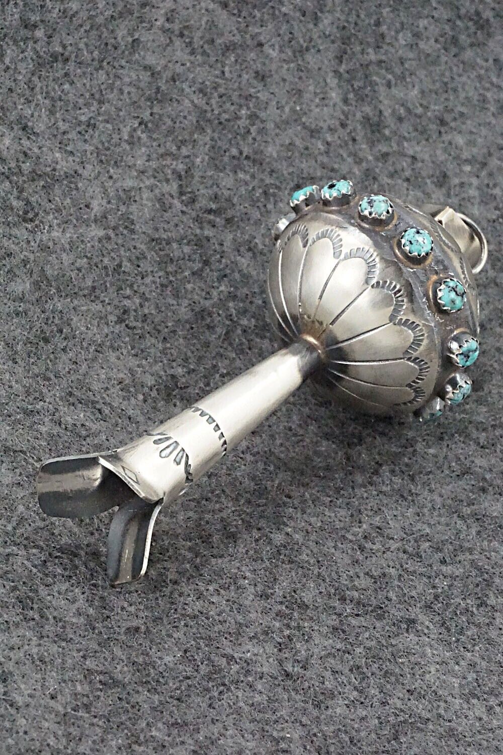 Turquoise and Sterling Silver Blossom Pendant - Tim Yazzie