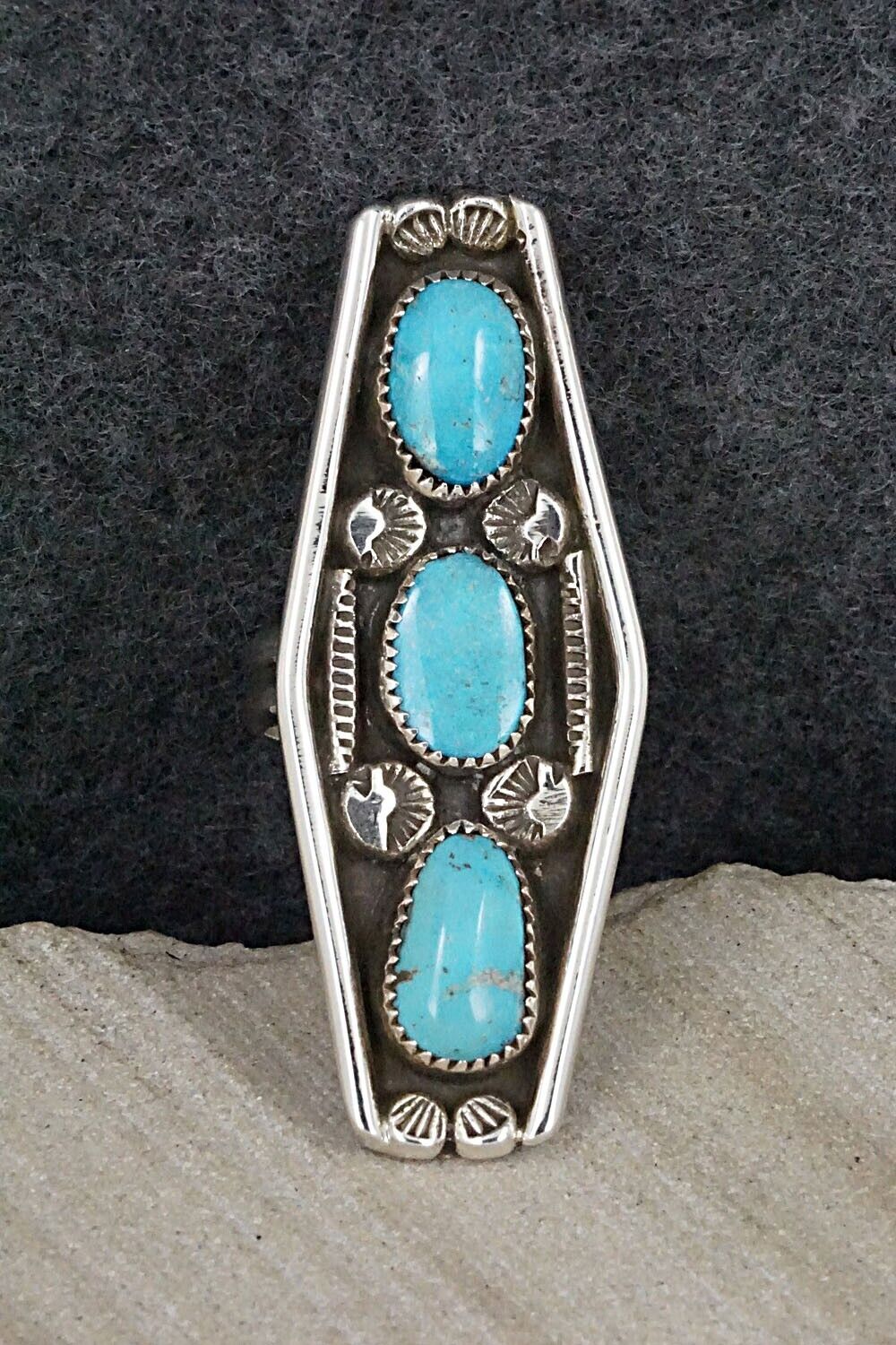 Turquoise & Sterling Silver Ring - Priscilla Reeder - Size 9