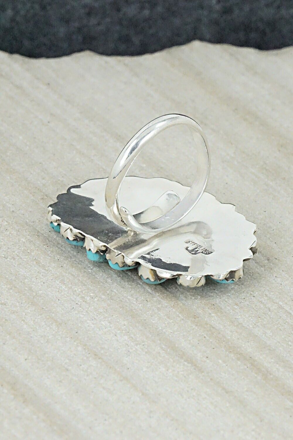 Turquoise and Sterling Silver Ring - Jesse Williams - Size 6.5 (adjustable)