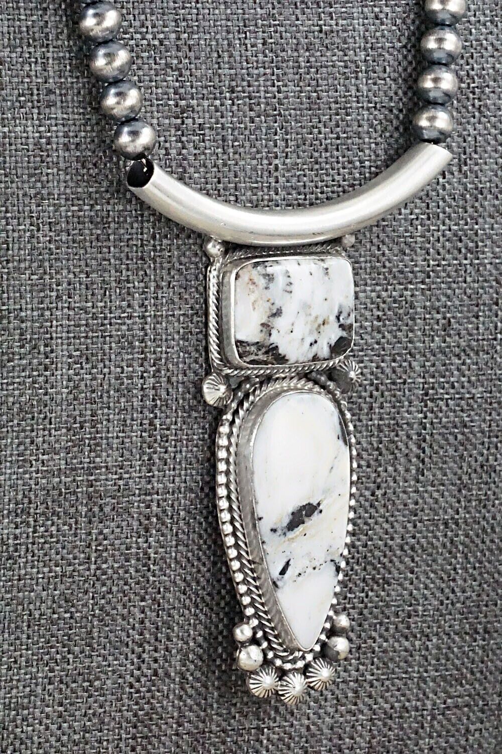 White Buffalo & Sterling Silver Necklace - Tom Lewis