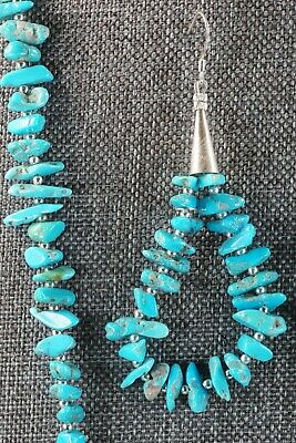 Navajo Turquoise and Sterling Silver Necklace and Earrings - Victoria Caliditto