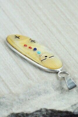 Mother of Pearl and Sterling Silver Corn Maiden Pendant - Stuart Quandelacy