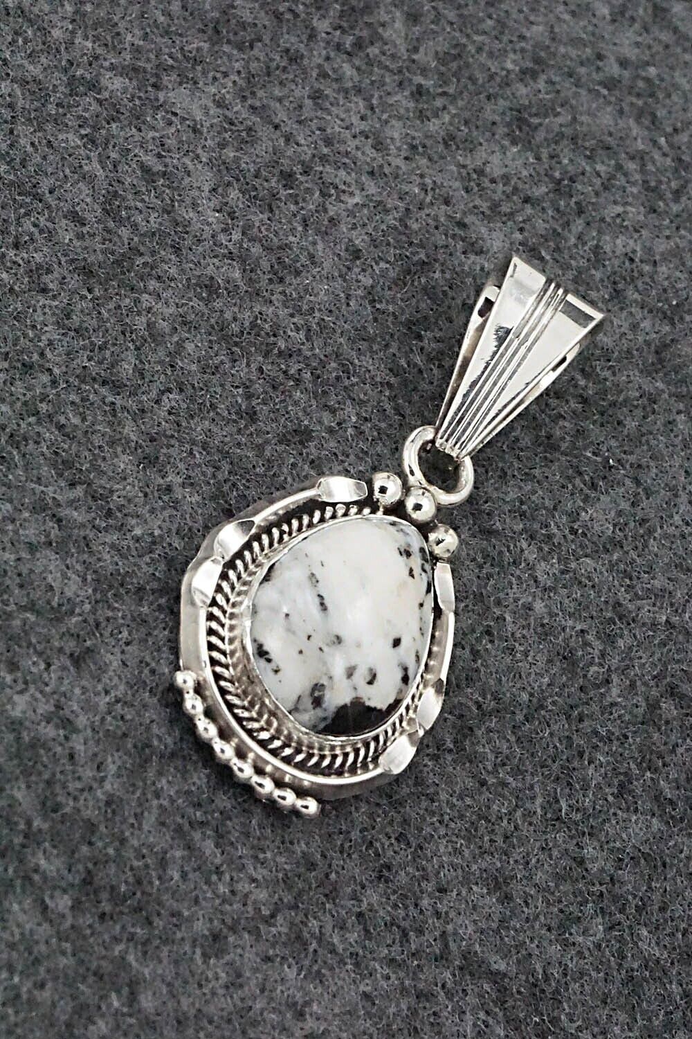 White Buffalo & Sterling Silver Pendant - Samuel Yellowhair