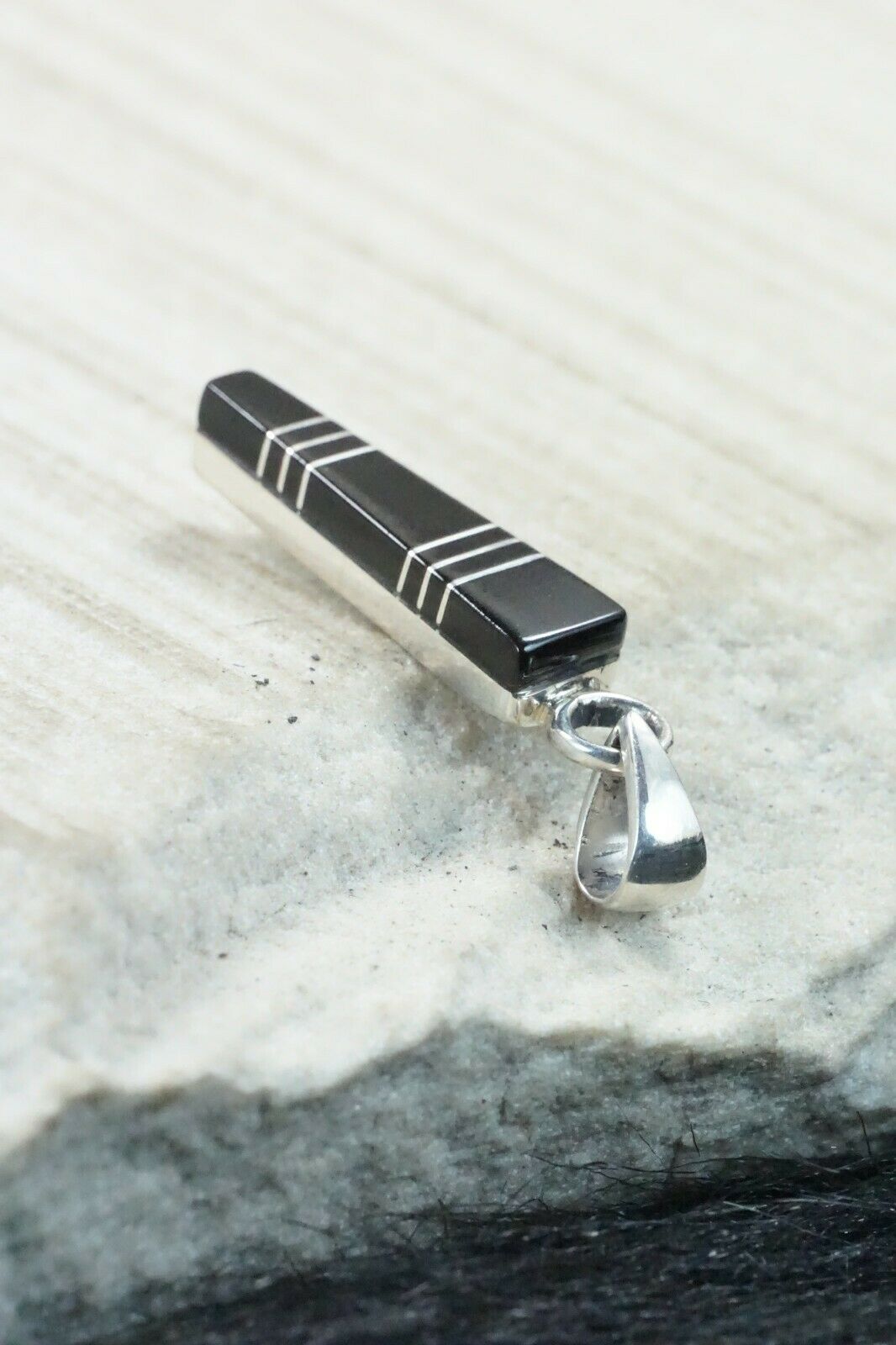 Onyx & Sterling Silver Pendant - MaDarrel Kallestewa