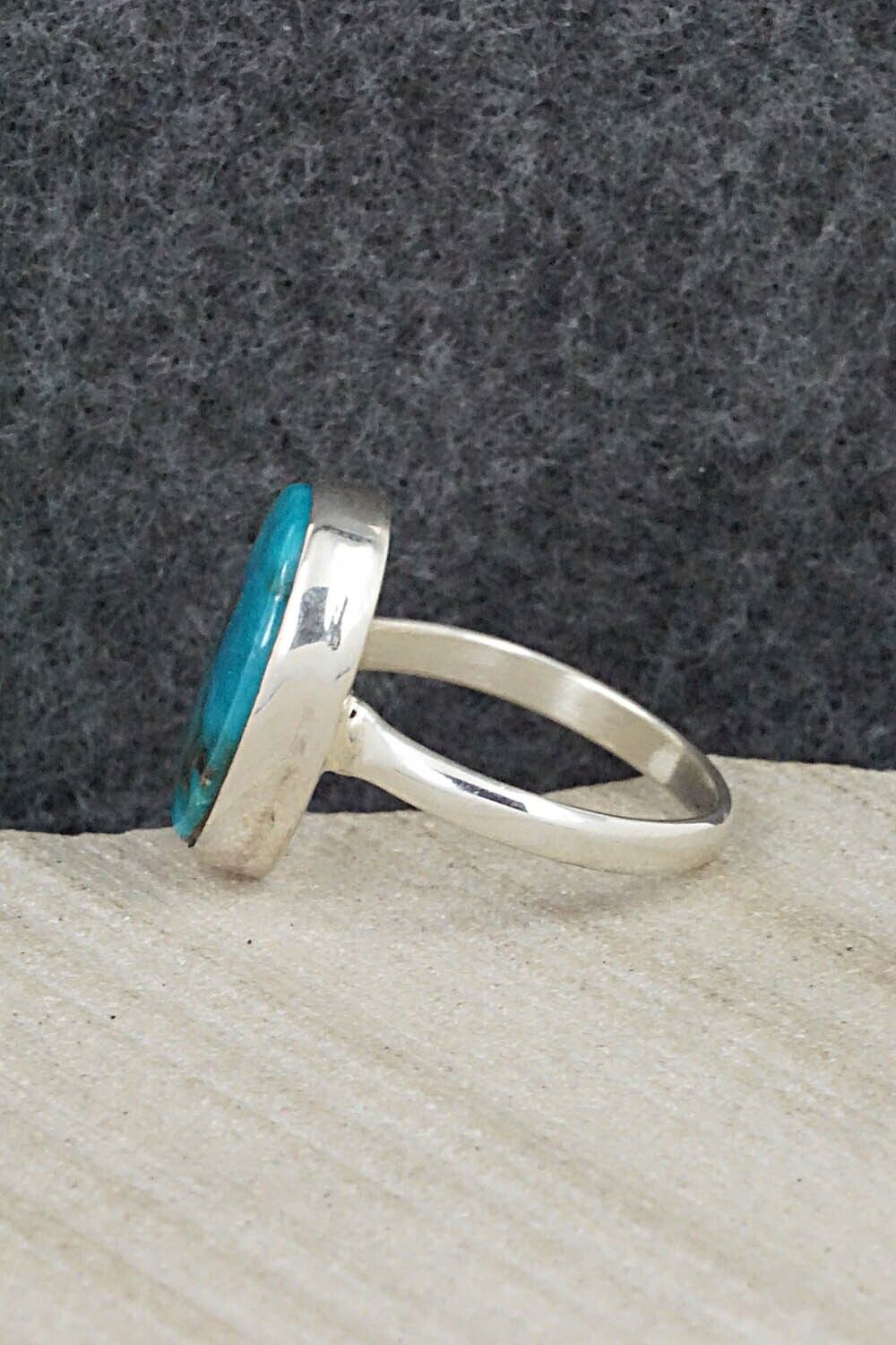 Turquoise & Sterling Silver Ring - Carlos Tsipa - Size 7.25