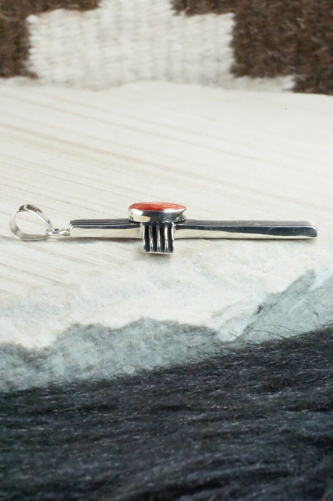 Spiny Oyster & Sterling Silver Pendant - Francis Jones