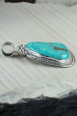 Turquoise and Sterling Silver Pendant - Alvin Joe