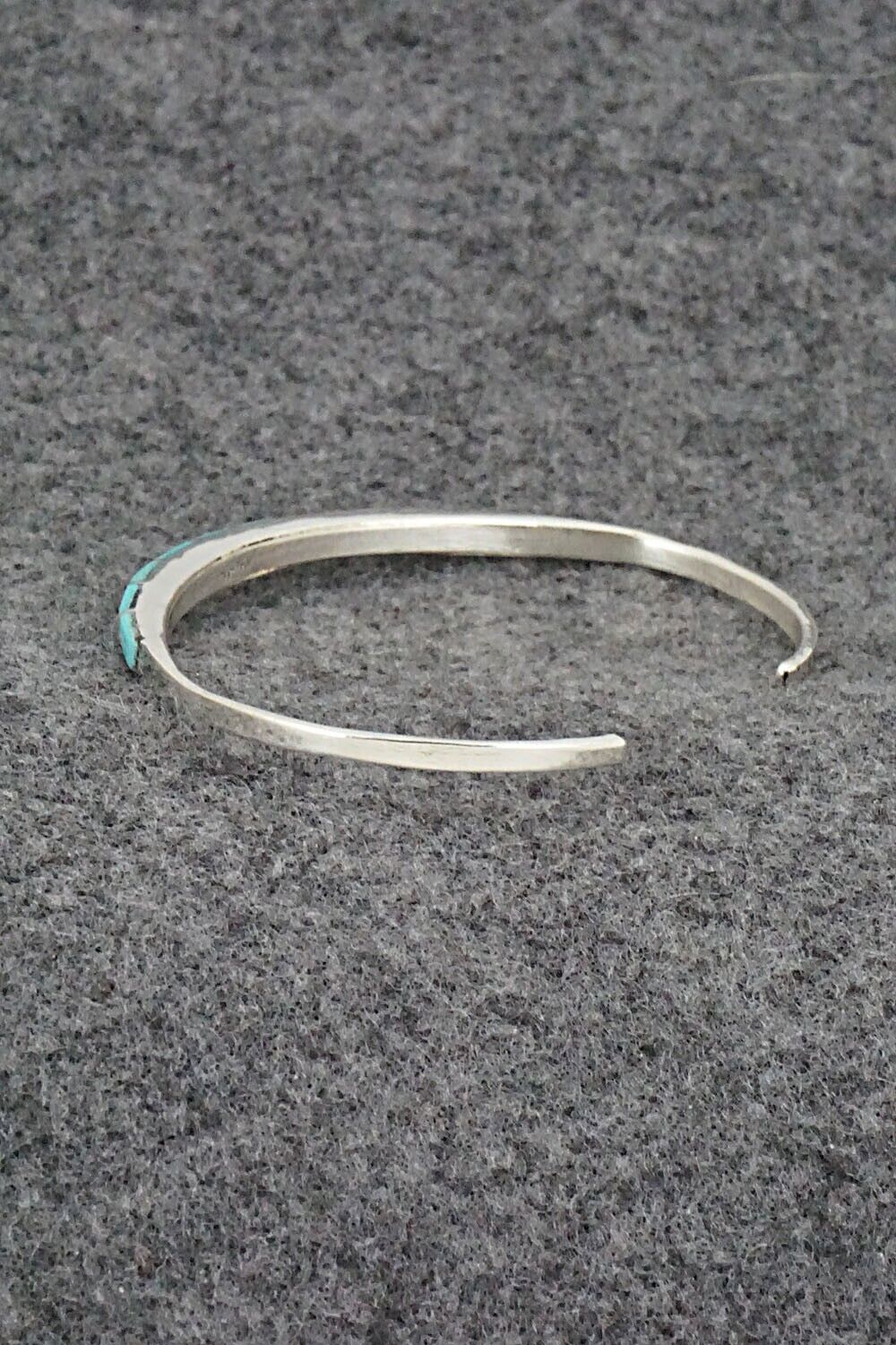 Turquoise & Sterling Silver Inlay Bracelet - Jeanette Chavez