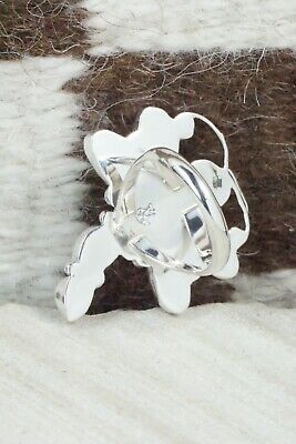 Spiny Oyster & Sterling Silver Dragonfly Ring - Bobby Platero - Size 7.75